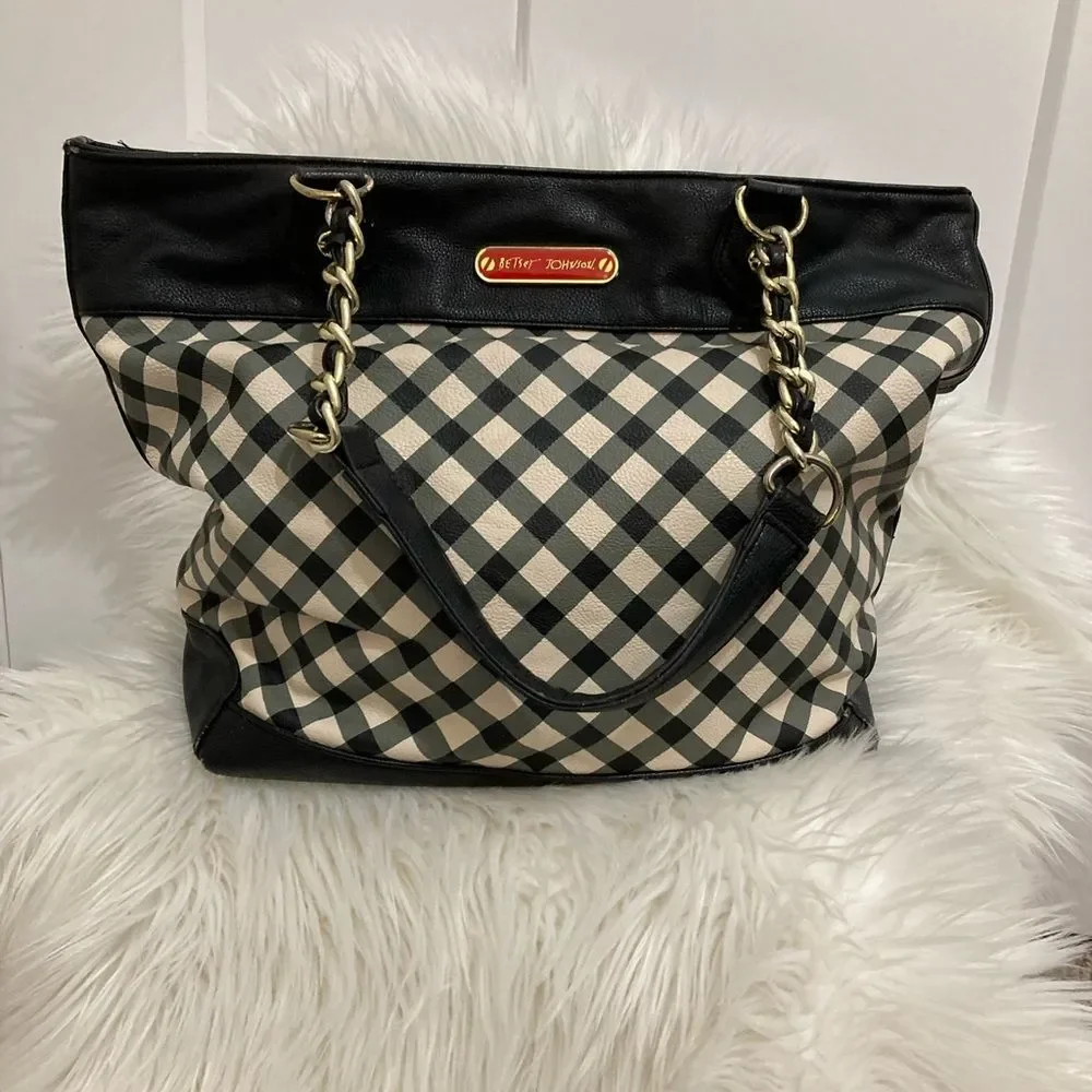 Betsey Johnson Betseyville Check Mate Bag - Picture 2 of 14